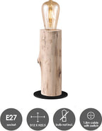 Home Sweet Home - Landelijke tafellamp Billy - 12/12/25.5cm - bedlampje - geschikt voor E27 LED lichtbron - gemaakt van Hout - afbeelding 3