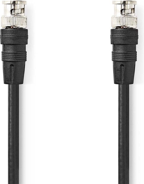 Nedis BNC-Videokabel - BNC Male - BNC Male - Vernikkeld - 75 Ohm - 1.00 m - Rond - PVC - Zwart - Label - afbeelding 3