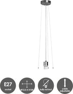 Home Sweet Home - Moderne verlichtingspendel Hover voor lampenkap - Geborsteld staal - 12.5/12.5/100cm - hanglamp gemaakt van Metaal - geschikt - afbeelding 3