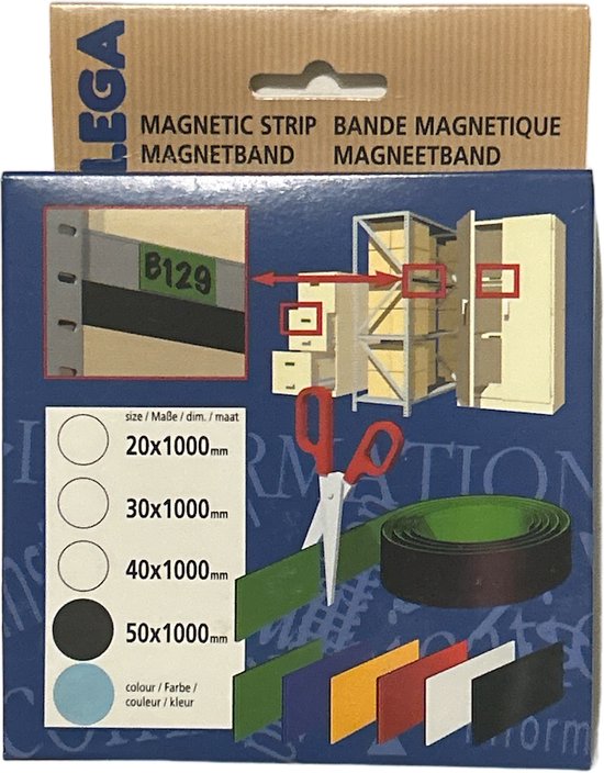 Lega Magneetband blauw 5cm x 100cm - 6 stuks - afbeelding 5