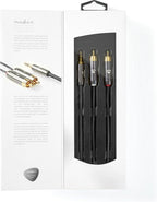 Nedis Stereo-Audiokabel - 3,5 mm Male - 2x RCA Male - Verguld - 3.00 m - Rond - Grijs / Gun Metal Grijs - Cover Window Box - afbeelding 3