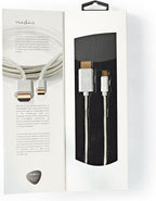 Nedis USB-C Adapter - USB 3.2 Gen 1 - USB-C Male - HDMI Connector - 4K@60Hz - 18 Gbps - 2.00 m - Rond - Verguld - Gevlochten / Nylon - Aluminium - Cover Window Box - afbeelding 6