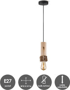 Home Sweet Home - Landelijke Hanglamp Furdy - geschikt voor E27 LED lichtbron - hanglamp gemaakt van Hout - 10/10/130cm - Pendellamp geschikt voor - afbeelding 8