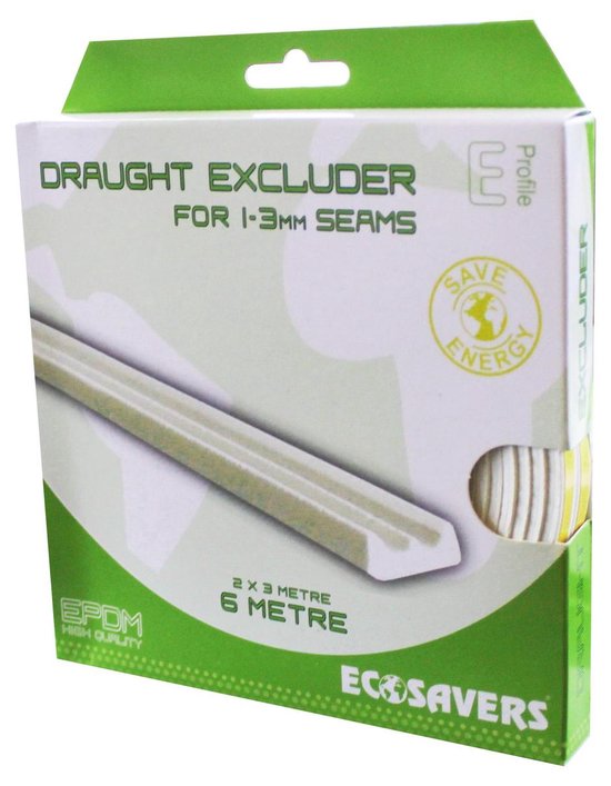 Ecosavers EPDM Tochtstrip E-profiel | voor tocht kieren van 1-3 mm | Rol van 6 meter (2x3) | Tocht Strip - afbeelding 2