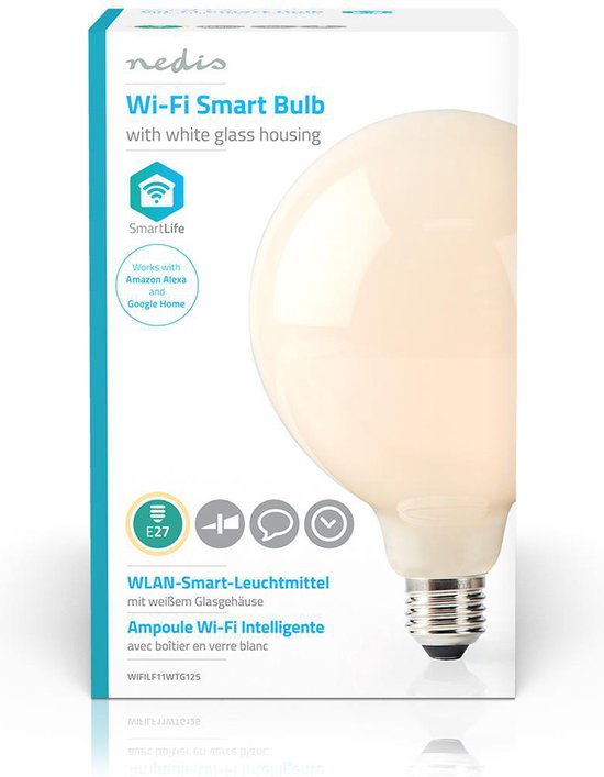 Nedis SmartLife LED Filamentlamp - Wi-Fi - E27 - 500 lm - 5 W - Warm Wit - 2700 K - Glas - Android / IOS - G125 - 1 Stuks - afbeelding 5