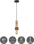 Home Sweet Home - Landelijke Hanglamp Furdy - geschikt voor E27 LED lichtbron - hanglamp gemaakt van Hout - 10/10/130cm - Pendellamp geschikt voor - afbeelding 2