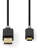 Kabel USB 2.0 | Type-C male - A male | 1,0 m | Antraciet Antraciet — EAN 5412810335947