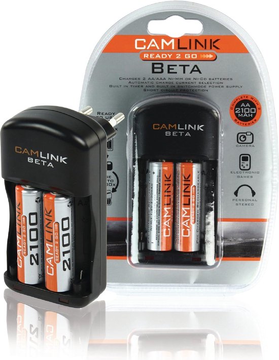 Camlink Beta Ready 2 Go Batterij oplader inclusief 2xAA batterijen - afbeelding 3