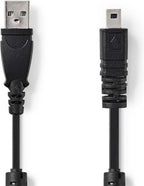 Nedis USB-Kabel - USB 2.0 - USB-A Male - US-E6 8-pins Male - 480 Mbps - Vernikkeld - 2.00 m - Rond - PVC - Zwart - Envelop - afbeelding 3