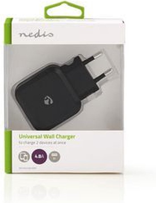 Wandoplader | 4,8 A | 2 uitgangen | USB-A | - afbeelding 14