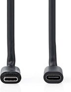Nedis USB-Kabel - USB 3.2 Gen 1 - USB-C Male - USB-C Female - 5 W - 5 Gbps - Vernikkeld - 2.00 m - Rond - PVC - Zwart - Envelop - afbeelding 1