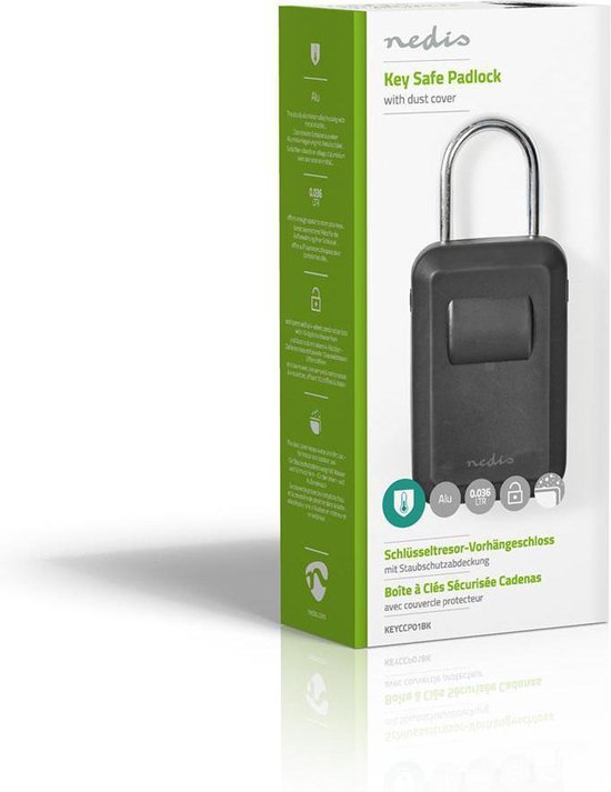 Nedis Kluis - Sleutelkluis - Combinatieslot - Binnen- en Buitenshuis - Zilver / Zwart - afbeelding 2