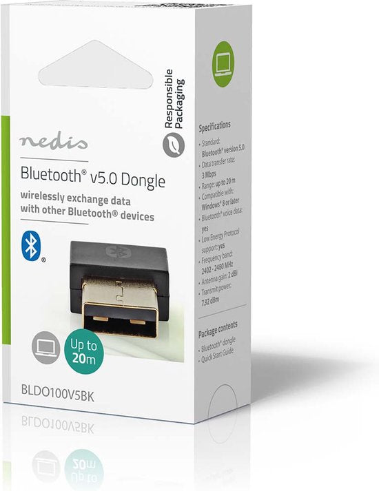 Nedis Bluetooth-Dongle - 5.1 - Bluetooth / USB - 20 m - afbeelding 7