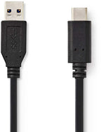 Nedis USB-Kabel - USB 3.2 Gen 2 - USB-A Male - USB-C Male - 60 W - 10 Gbps - Vernikkeld - 1.00 m - Rond - PVC - Zwart - Label - afbeelding 5