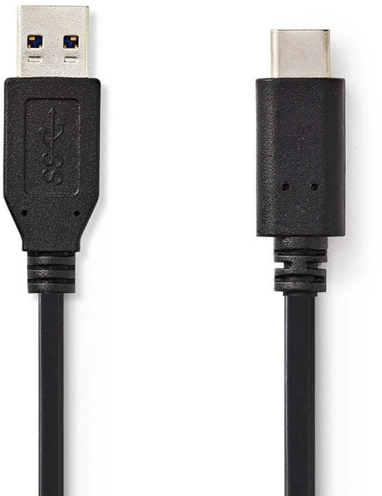 Nedis USB-Kabel - USB 3.2 Gen 2 - USB-A Male - USB-C Male - 60 W - 10 Gbps - Vernikkeld - 1.00 m - Rond - PVC - Zwart - Label - afbeelding 5