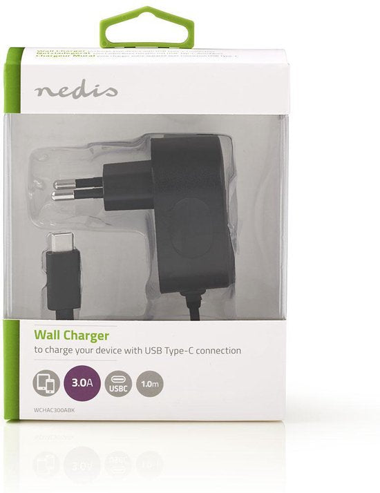 Nedis - W - 1x 3.0 A - Outputs: 1 - USB-C Kabel - m - Single Voltage Output - afbeelding 5