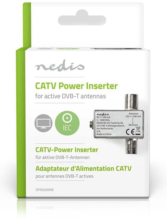Nedis Power-Inserter voor CATV - 5-1000 MHz - Tussenschakeldemping: -2 dB - 75 Ohm - Zink - Zilver - afbeelding 5