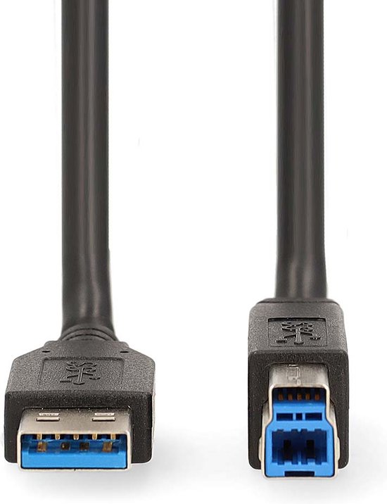 Nedis USB-Kabel - USB 3.2 Gen 1 - USB-A Male - USB-B Male - 5 Gbps - Vernikkeld - 2.00 m - Rond - PVC - Zwart - Doos - afbeelding 5