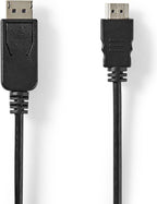 Nedis DisplayPort-Kabel - DisplayPort Male - HDMI Connector - 4K@30Hz - Vernikkeld - 2.00 m - Rond - PVC - Zwart - Label - afbeelding 3