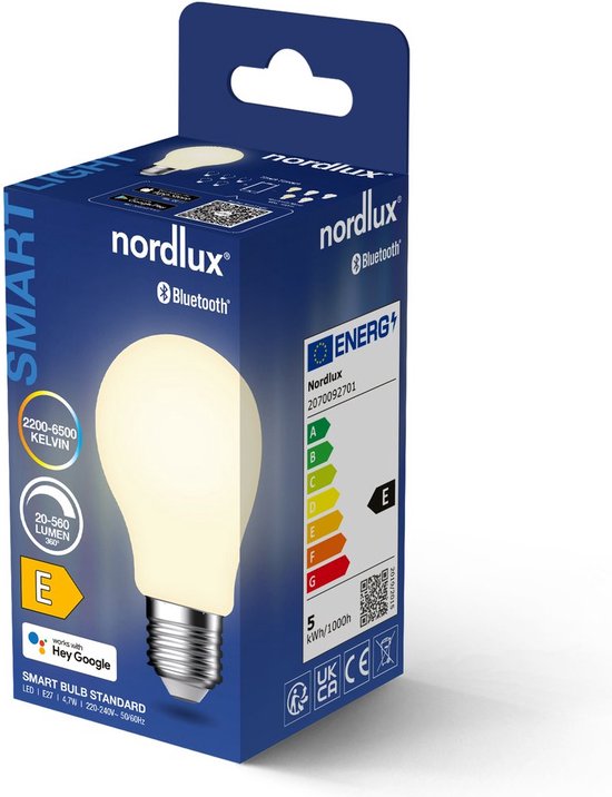 Nordlux SMART Bulb - E27 - 560LM - Dimbaar met Bluetooth - 2700 tot 6500K - afbeelding 4