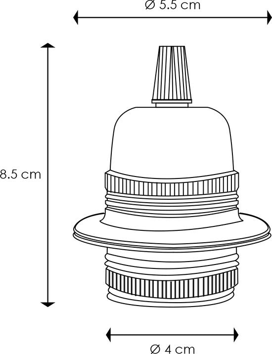 Home Sweet Home - E27 fItting - Geborsteld staal - 4/4/8.5cm - Rond - voor E27 lamphouder gemaakt van metaal - geschikt voor E27 lichtbron - - afbeelding 8