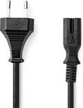 Nedis Stroomkabel - Euro Male - IEC-320-C7 - Recht - Recht - Vernikkeld - 5.00 m - Plat - PVC - Zwart - Envelop - afbeelding 1