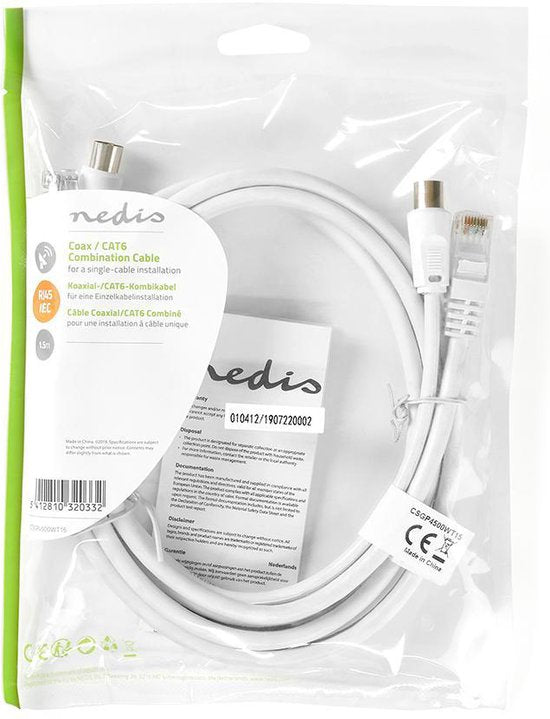 Nedis Coax- / Cat6-combinatiekabel Met Connectoren M - afbeelding 4