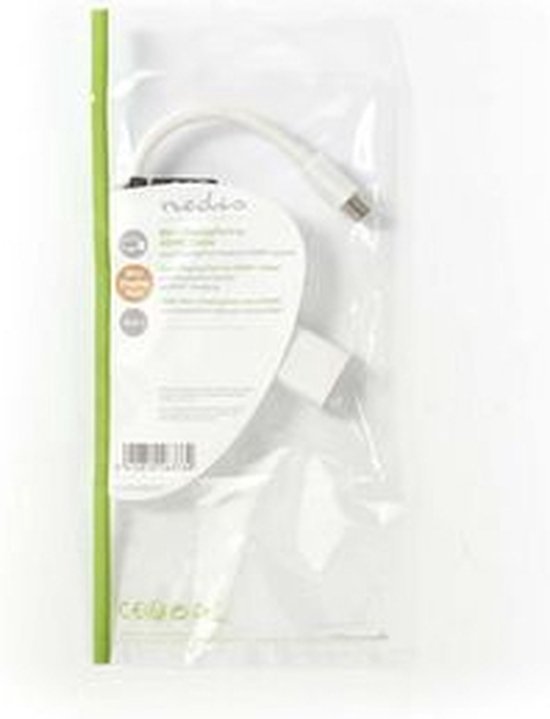 Nedis Mini DisplayPort-Kabel - DisplayPort 1.2 - Mini-DisplayPort Male - HDMI Output - 21.6 Gbps - Vernikkeld - 0.20 m - Rond - PVC - Wit - Polybag - afbeelding 10