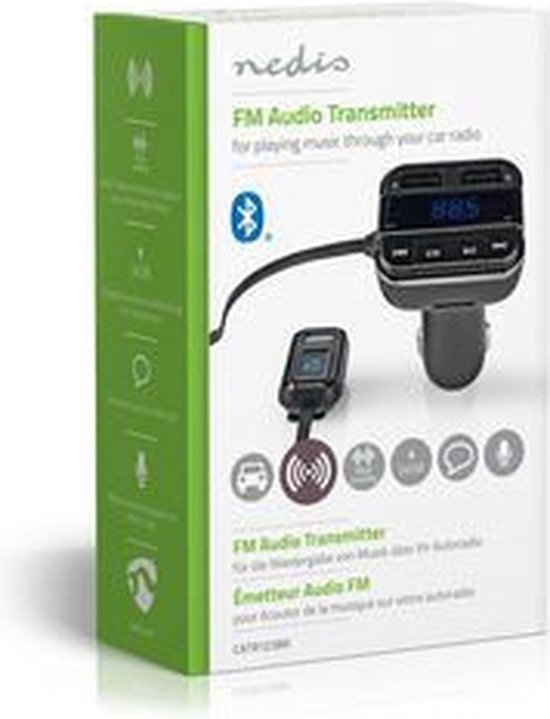 Nedis FM-Audiotransmitter voor Auto - Gefixeerd - Handsfree bellen - 0.8 " - LED-Scherm - Bluetooth - QC 3.0 / 5.0 V DC / 1.0 A - Snelladen - Google Assistant / Siri - Zwart - afbeelding 13
