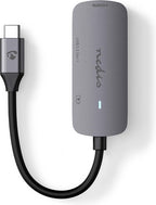 Nedis USB Multi-Port Adapter - 3-in-1 - USB 3.2 Gen 1 - USB-C Male - HDMI Output / USB-A Female / USB-C Female - 5 Gbps - 0.10 m - Rond - Vernikkeld - PVC - Grijs - Doos - afbeelding 5