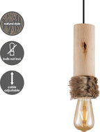 Home Sweet Home - Landelijke Hanglamp Furdy - geschikt voor E27 LED lichtbron - hanglamp gemaakt van Hout - 10/10/130cm - Pendellamp geschikt voor - afbeelding 5