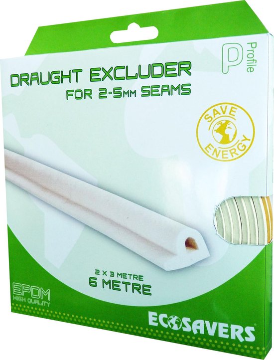 Ecosavers Tochtstrip P | tocht strip in P profiel voor 2-5mm kieren | voorkomt tocht door kieren in ramen en deuren - afbeelding 3