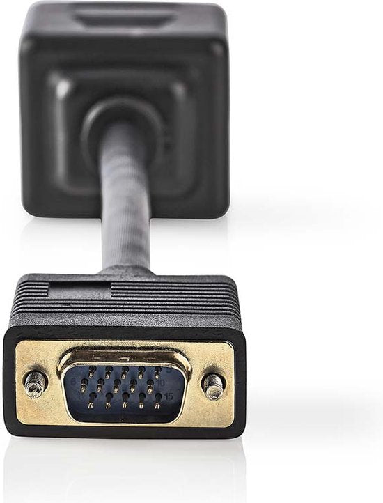 Nedis VGA-Kabel - VGA Male - 2x VGA Female - Verguld - Maximale resolutie: 1280x768 - 0.20 m - Rond - ABS - Zwart - Envelop - afbeelding 2