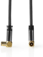 Nedis Coaxkabel - IEC (Coax) Male - IEC (Coax) Female - Verguld - 75 Ohm - Viervoudig Afgeschermd - 5.00 m - Rond - Katoen - Grijs / Gun Metal Grijs - Cover Window Box - afbeelding 9
