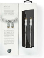 Nedis USB-Kabel - USB 3.2 Gen 2x2 - USB-C Male - USB-C Male - 100 W - 4K@60Hz - 20 Gbps - Verguld - 2.00 m - Rond - Gevlochten / Nylon - Zilver - Cover Window Box - afbeelding 4