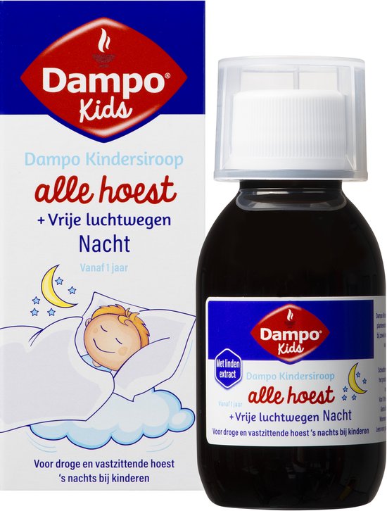 Dampo Kids Nacht Kindersiroop Alle Hoest + Vrije luchtwegen - Voor droge en vastzittende hoest 's nachts bij kinderen - Verlichting en verzachting bij het hoesten - Vanaf 1 jaar - Medisch hulpmiddel - 100 ml - afbeelding 6