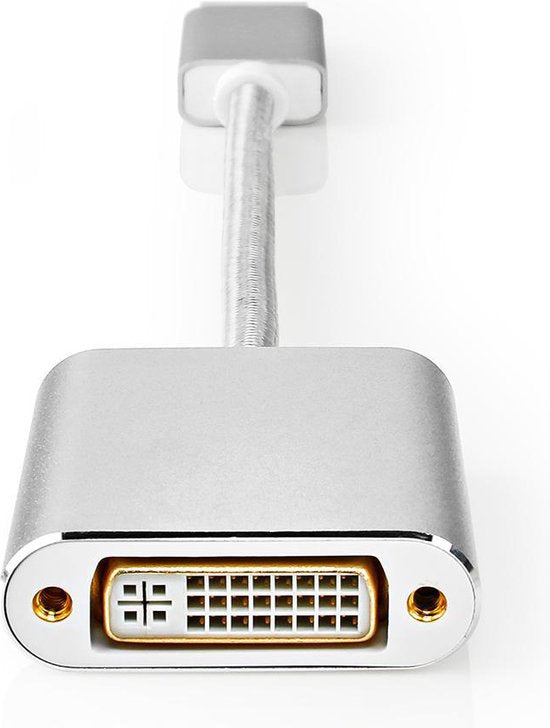 Nedis DisplayPort-Kabel - DisplayPort Male - DVI-D 24+1-Pins Female - 1080p - Verguld - 0.20 m - Rond - Gevlochten - Zilver - Cover Window Box - afbeelding 2