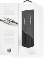 Nedis Stereo-Audiokabel - 3,5 mm Male - 3,5 mm Male - Verguld - 2.00 m - Rond - Grijs / Gun Metal Grijs - Cover Window Box - afbeelding 3
