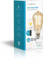 Nedis SmartLife LED Filamentlamp - Wi-Fi - E27 - 806 lm - 7 W - Warm Wit - 1800 - 3000 - Glas - Android / IOS - ST64 - 1 Stuks - afbeelding 8