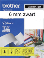 Labeltape brother tze-211 6 mm x 8 m wit / zwart - afbeelding 2
