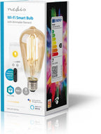 Nedis SmartLife LED Filamentlamp - Wi-Fi - E27 - 806 lm - 7 W - Warm Wit - 1800 - 3000 - Glas - Android / IOS - ST64 - 1 Stuks - afbeelding 7