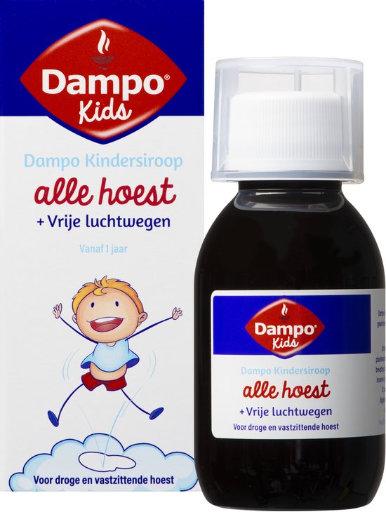Dampo Kids Kindersiroop Alle Hoest + Vrije luchtwegen - Voor droge en vastzittende hoest - Vanaf 1 jaar - Medisch hulpmiddel - 100 ml - afbeelding 2