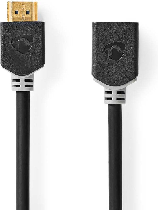 Nedis High Speed ​​HDMI-Kabel met Ethernet - HDMI Connector - HDMI Output - 4K@60Hz - ARC - 18 Gbps - 1.00 m - Rond - PVC - Antraciet - Doos - afbeelding 2