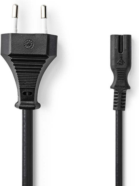 Nedis Stroomkabel - Euro Male - IEC-320-C7 - Recht - Recht - Vernikkeld - 5.00 m - Plat - PVC - Zwart - Envelop - afbeelding 2