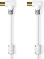 Nedis Coaxkabel - IEC (Coax) Male - IEC (Coax) Female - Verguld - 100 dB - 75 Ohm - Dubbel Afgeschermd - 1.00 m - Rond - PVC - Wit - Doos - afbeelding 1