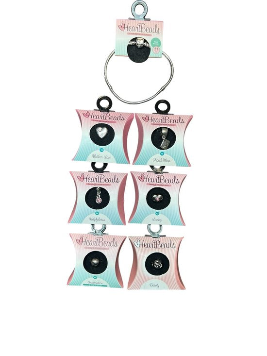 HeartBeads Armband Met 6 Bedels (5 Bedels en 1 Stopper) 21cm Metaal - afbeelding 1