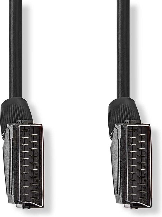 Nedis SCART-Kabel - SCART Male - SCART Male - Vernikkeld - 480p - 2.00 m - Rond - PVC - Zwart - Doos - afbeelding 1