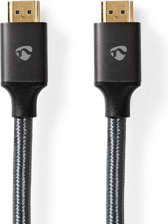 Nedis High Speed ​​HDMI-Kabel met Ethernet - HDMI Connector - HDMI Connector - 4K@60Hz - ARC - 18 Gbps - 1.00 m - Rond - Katoen - Gun Metal Grijs - Cover Window Box - afbeelding 6