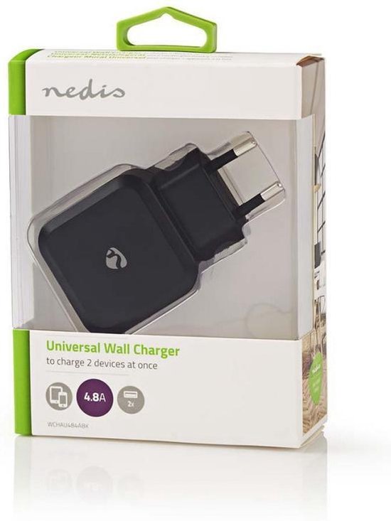 Wandoplader | 4,8 A | 2 uitgangen | USB-A | - afbeelding 11