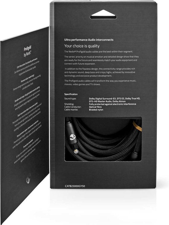 Nedis Digitale Audiokabel | TosLink Male - TosLink Male | Gun Metal Grey | Gevlochten Kabel - afbeelding 36